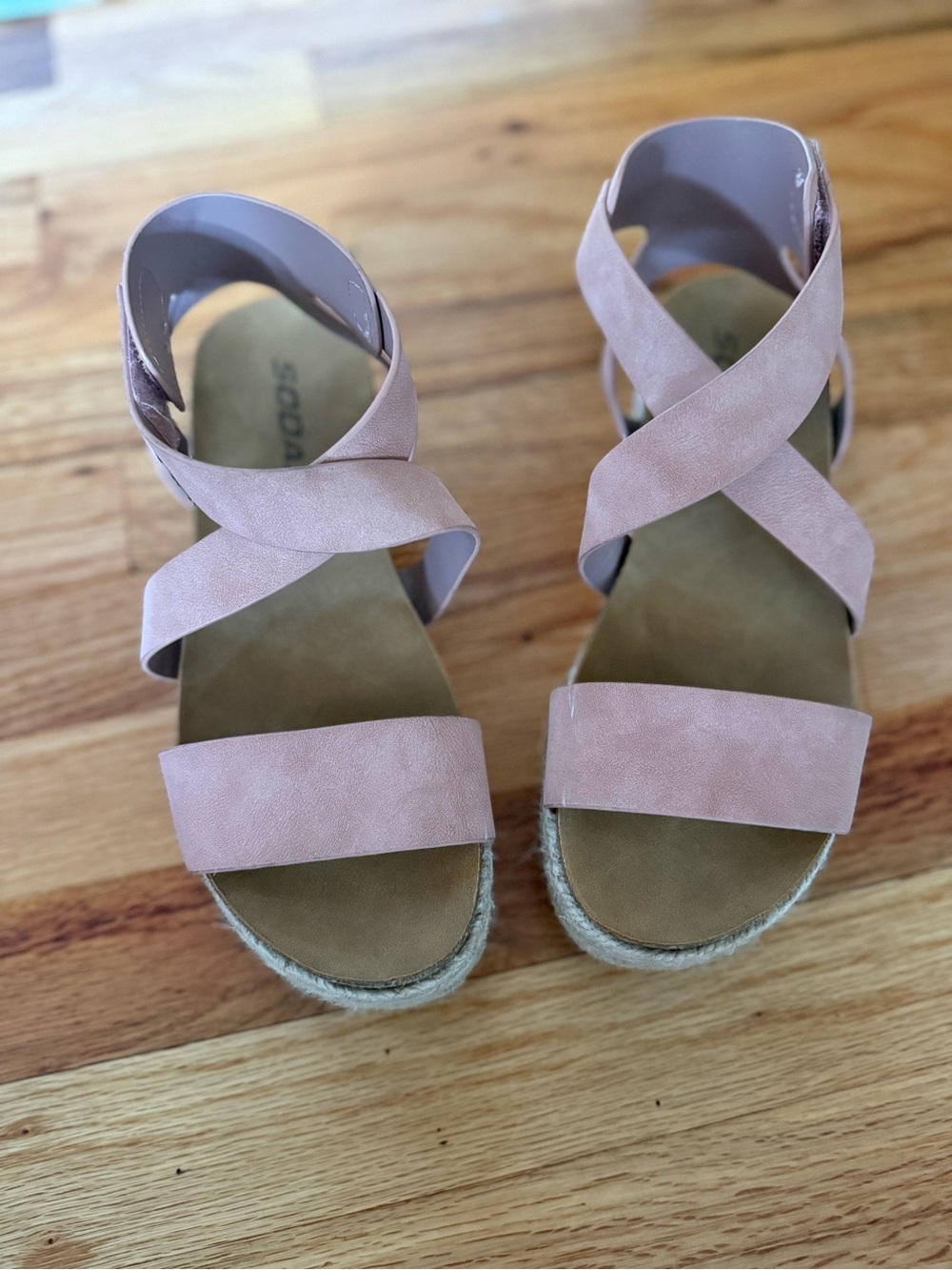 Soda Blush Crisscross Espadrille Sandals